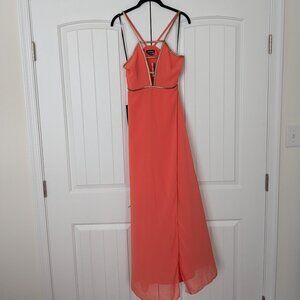 Bebe low cut flowy maxi dress